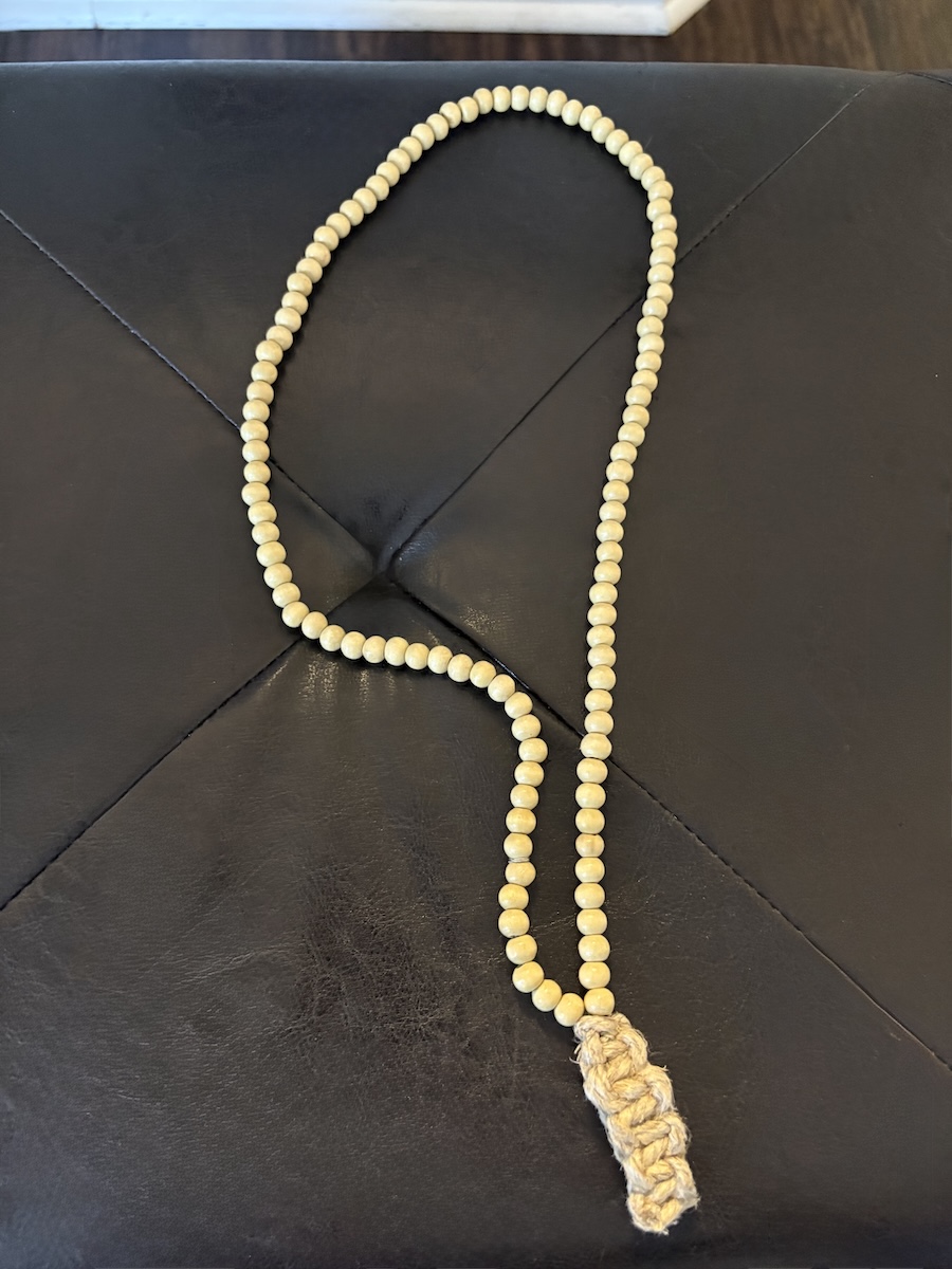 beige mala beads
